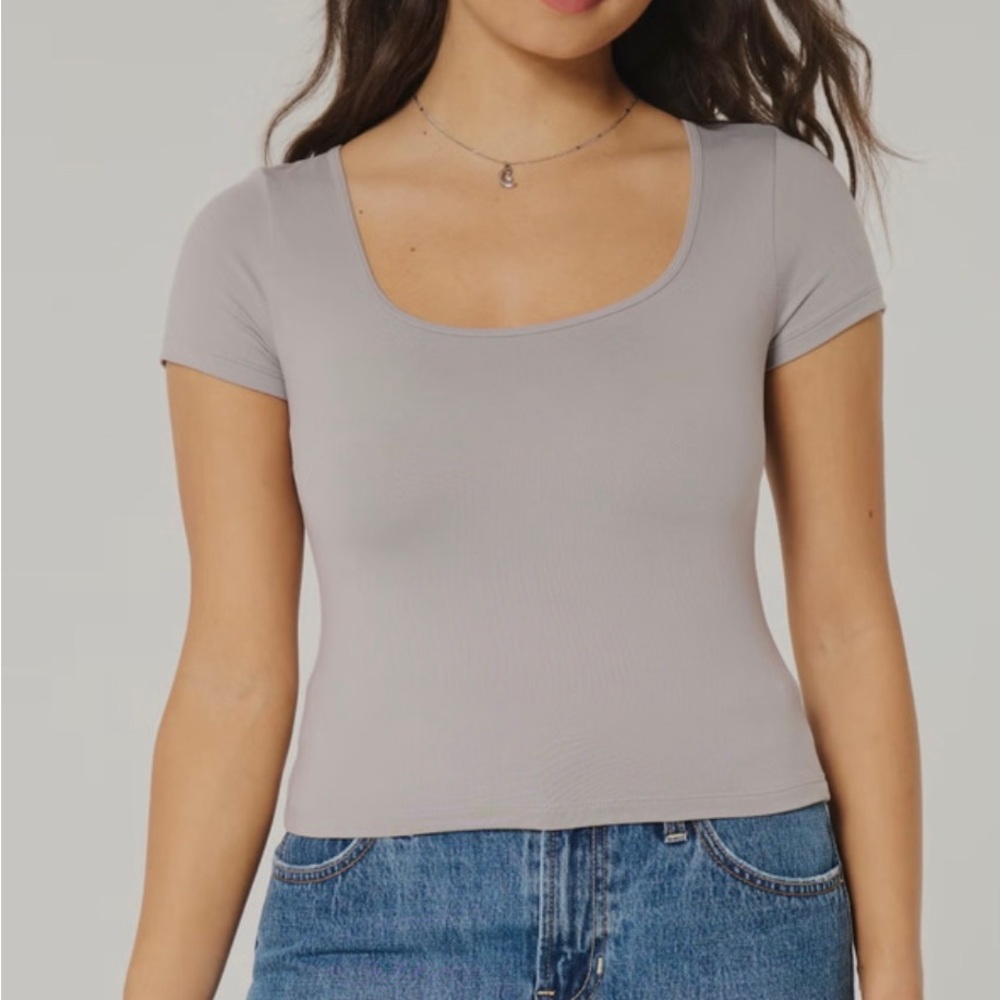 Hollister Co. Super Soft Baby Tee Light Brown Size small